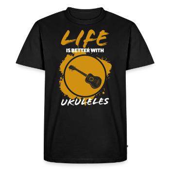Ukulele - Men's Premium Organic T-Shirt - black - Front - Nico (187cm)