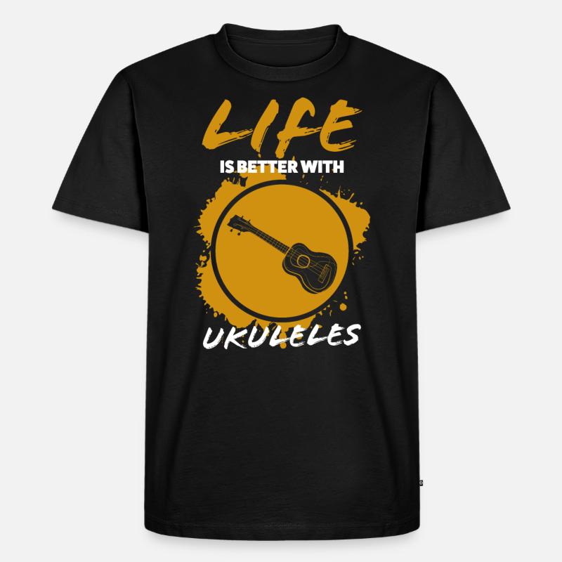 Ukulele - Männer Premium Bio T-Shirt - Schwarz