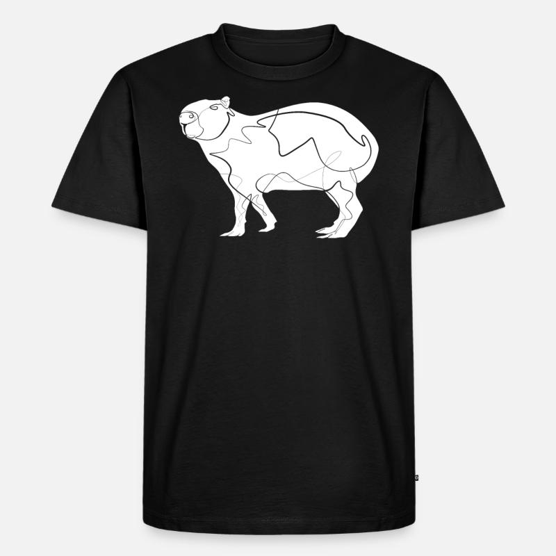Capybara - Männer Premium Bio T-Shirt - Schwarz
