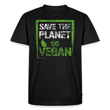 Vegan Protection de l’environnement - T-shirt Premium bio Homme - noir - Devant - Nico (187cm)