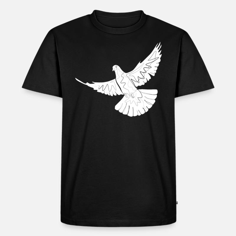 Taube - Männer Premium Bio T-Shirt - Schwarz