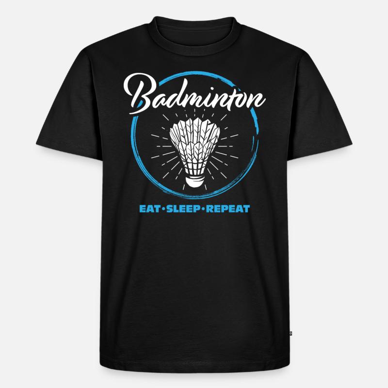 Badminton - Männer Premium Bio T-Shirt - Schwarz