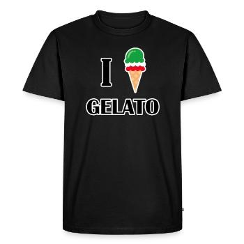J'aime les amoureux de la crème glacée Gelato été Italie - T-shirt Premium bio Homme - noir - Devant - Nico (187cm)