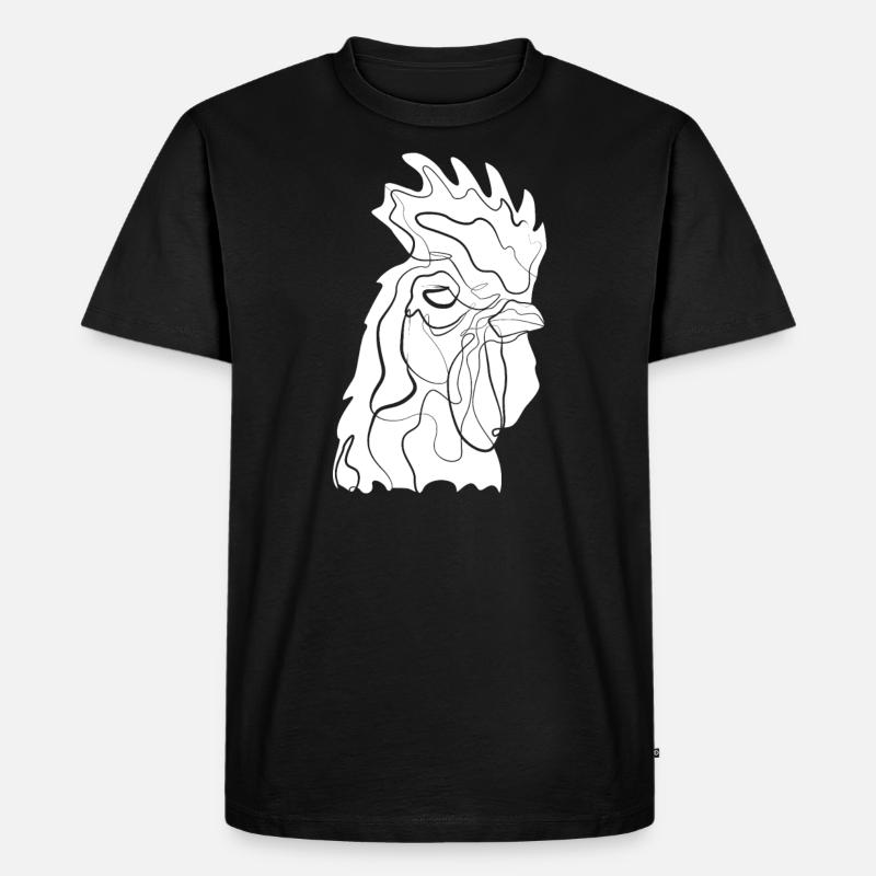 Hahn - Männer Premium Bio T-Shirt - Schwarz