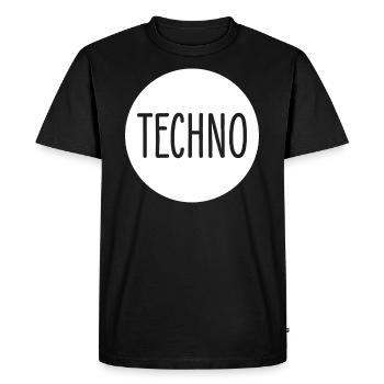 Techno - T-shirt Premium bio Homme - noir - Devant - Nico (187cm)