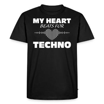 Techno - T-shirt Premium bio Homme - noir - Devant - Nico (187cm)