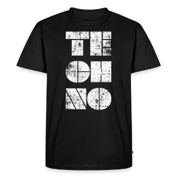 Techno - T-shirt Premium bio Homme - noir - Devant - Nico (187cm)