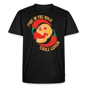 Chili Piment nourriture Jalapenos Scoville Chilischote - T-shirt Premium bio Homme - noir - Devant - Nico (187cm)