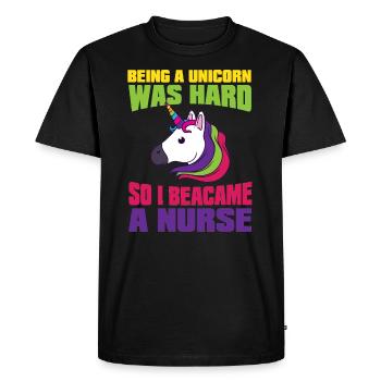 Infirmières Infirmières Infirmiers - T-shirt Premium bio Homme - noir - Devant - Nico (187cm)