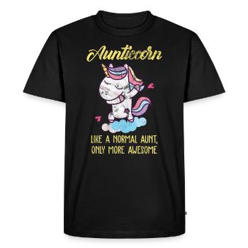Aunt unicorn - Men's Premium Organic T-Shirt - black - Front - Nico (187cm)