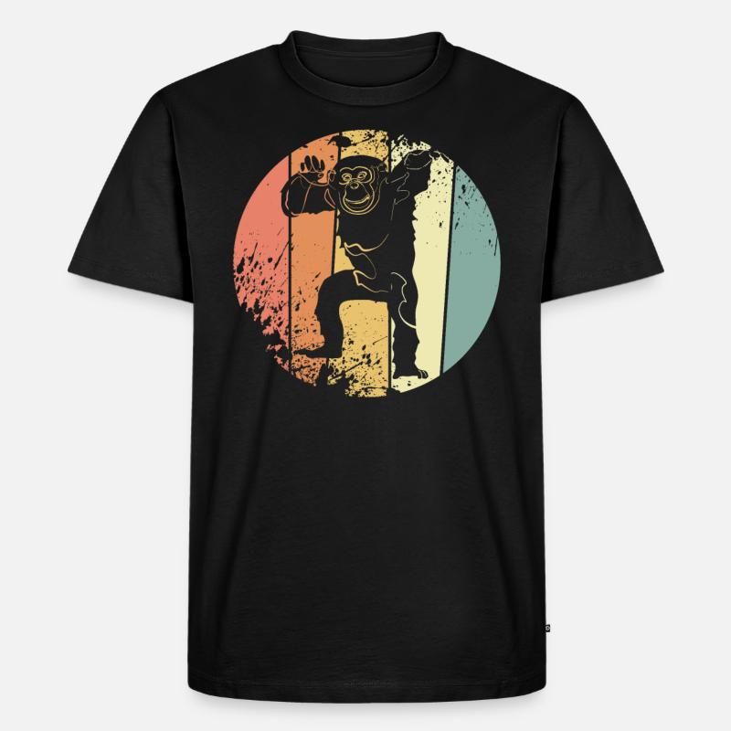 Schimpanse - Männer Premium Bio T-Shirt - Schwarz