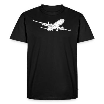 Airplane - Men's Premium Organic T-Shirt - black - Front - Nico (187cm)