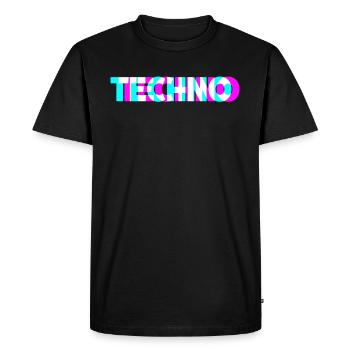 Techno - Men's Premium Organic T-Shirt - black - Front - Nico (187cm)