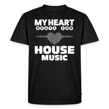 House Music - Men's Premium Organic T-Shirt - black - Front - Nico (187cm)