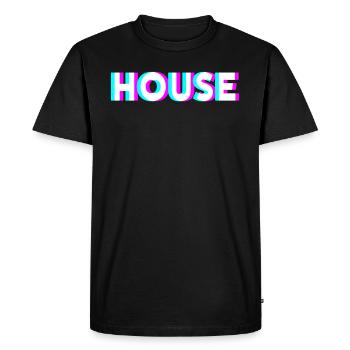 House - Men's Premium Organic T-Shirt - black - Front - Nico (187cm)