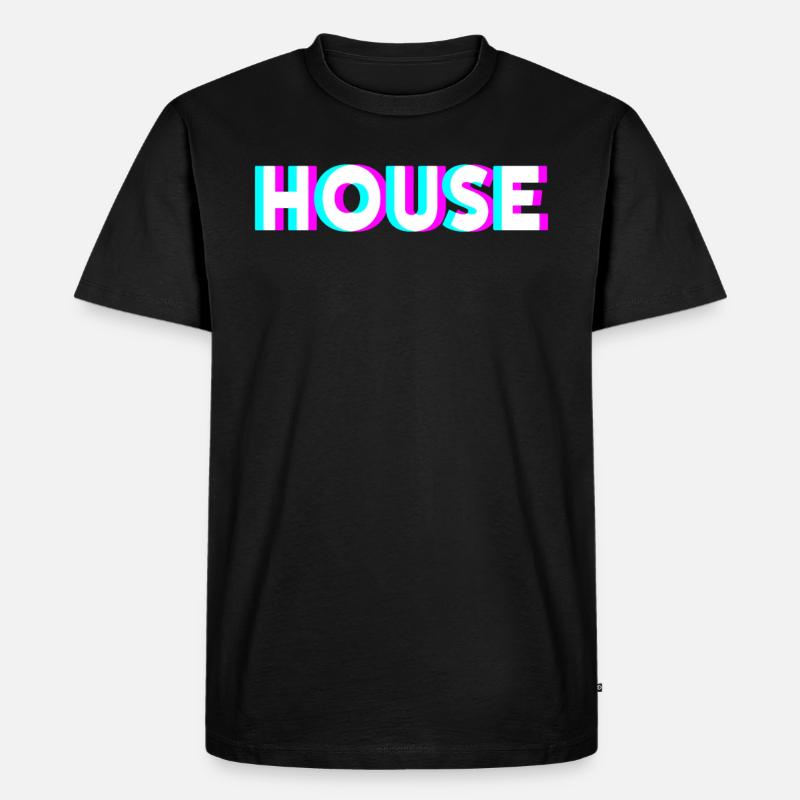 House - Männer Premium Bio T-Shirt - Schwarz