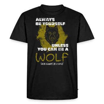 Wolf - T-shirt Premium bio Homme - noir - Devant - Nico (187cm)
