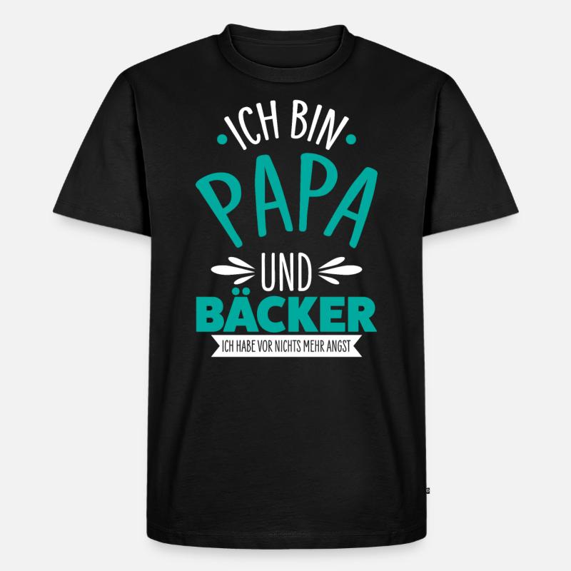 Bäcker Papa - Männer Premium Bio T-Shirt - Schwarz