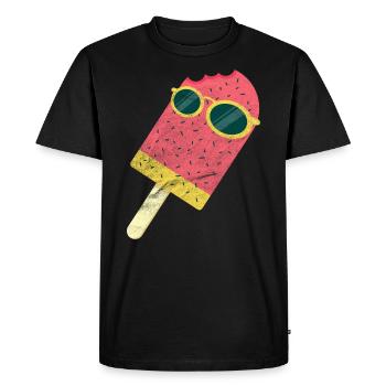 glace - T-shirt Premium bio Homme - noir - Devant - Nico (187cm)