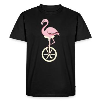 Cadeau d'été flamingo monocycle - T-shirt Premium bio Homme - noir - Devant - Nico (187cm)