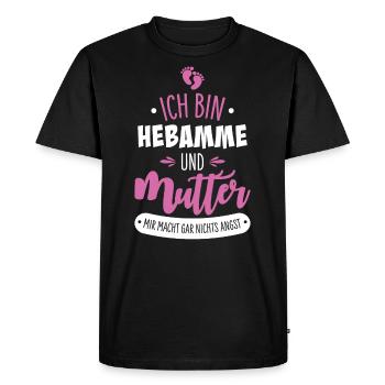 Sage-femme Mère - T-shirt Premium bio Homme - noir - Devant - Nico (187cm)