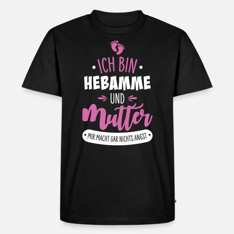 Hebamme Mutter - Männer Premium Bio T-Shirt - Schwarz