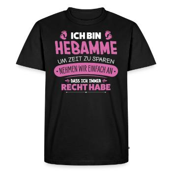 Sage-femme - T-shirt Premium bio Homme - noir - Devant - Nico (187cm)