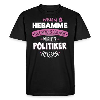 Sage-femme - T-shirt Premium bio Homme - noir - Devant - Nico (187cm)