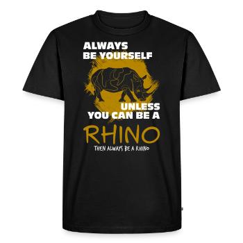 Rhinocéros - T-shirt Premium bio Homme - noir - Devant - Nico (187cm)