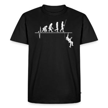 Climbing Evolution Gift - Men's Premium Organic T-Shirt - black - Front - Nico (187cm)