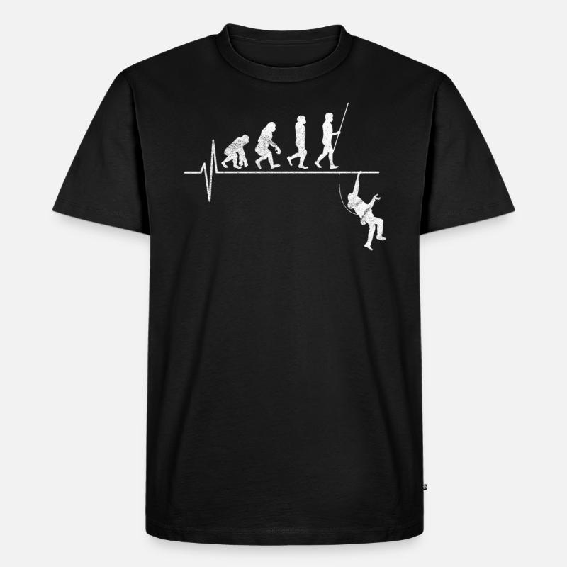Klettern Evolution Geschenk - Männer Premium Bio T-Shirt - Schwarz