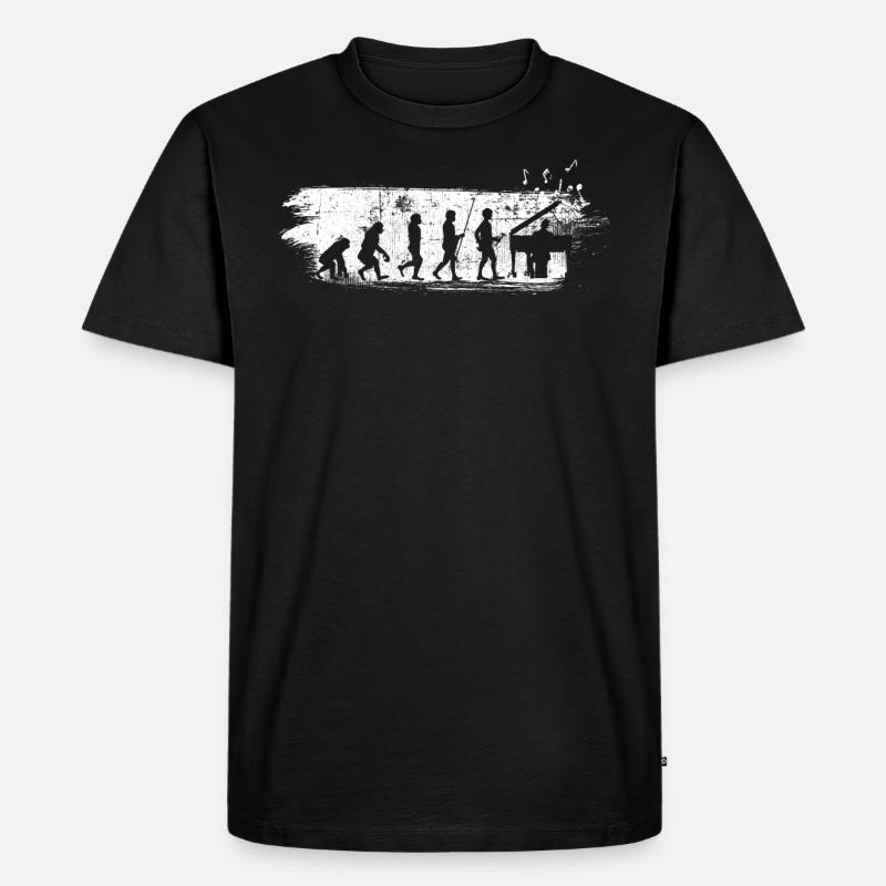 Klavier - Männer Premium Bio T-Shirt - Schwarz