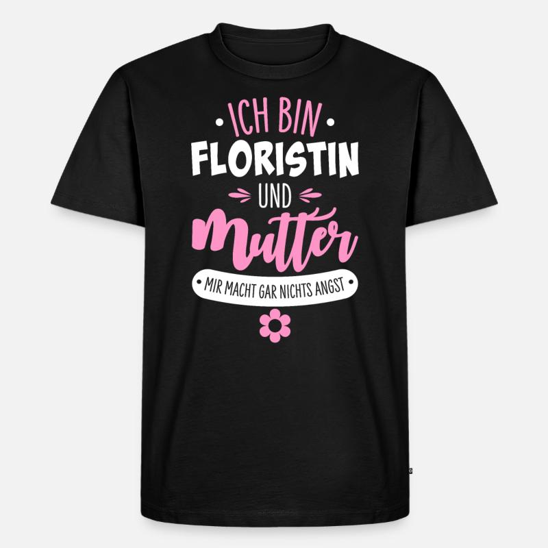 Floristin Mutter - Männer Premium Bio T-Shirt - Schwarz