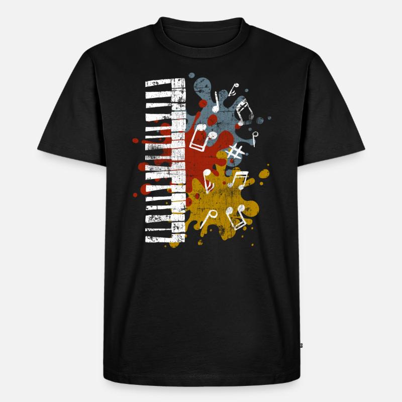 Klavier - Männer Premium Bio T-Shirt - Schwarz