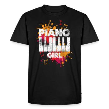 Piano fille - T-shirt Premium bio Homme - noir - Devant - Nico (187cm)
