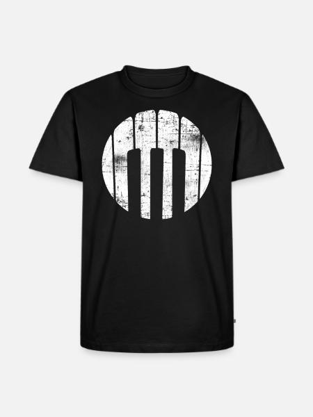 Klavier - Männer Premium Bio T-Shirt - Schwarz
