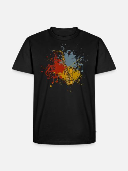 Saxophone retro - Men's Premium Organic T-Shirt - black