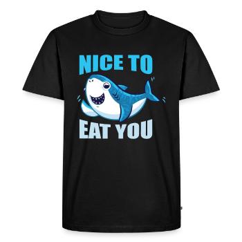 Requin requin - T-shirt Premium bio Homme - noir - Devant - Nico (187cm)