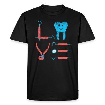 Idée Cadeau Dentiste Dentisterie - T-shirt Premium bio Homme - noir - Devant - Nico (187cm)
