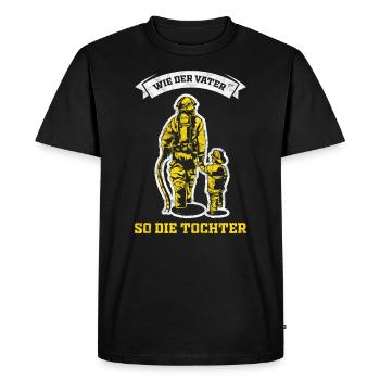 Feuerwehr Vater Tochter Geschenk - Männer Premium Bio T-Shirt - Schwarz - Vorne - Nico (187cm)