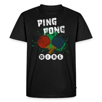 Tischtennis Mädchen - Männer Premium Bio T-Shirt - Schwarz - Vorne - Nico (187cm)