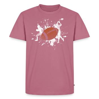 Rugby - Männer Premium Bio T-Shirt - Mauve - Vorne - Nico (187cm)