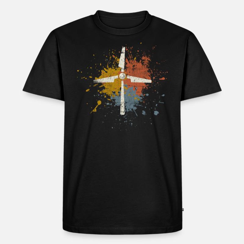 Windenergie - Männer Premium Bio T-Shirt - Schwarz