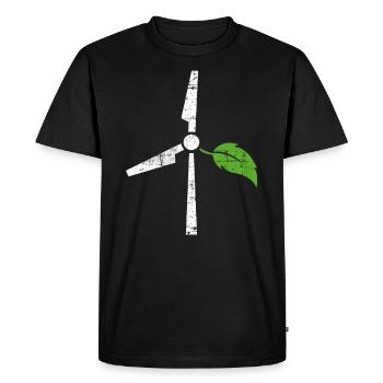 Protection de l’environnement éolien - T-shirt Premium bio Homme - noir - Devant - Nico (187cm)