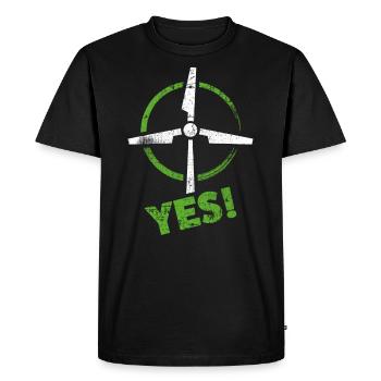 Énergie éolienne - T-shirt Premium bio Homme - noir - Devant - Nico (187cm)