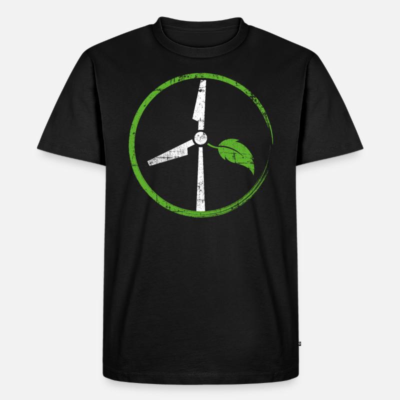 Windenergie - Männer Premium Bio T-Shirt - Schwarz