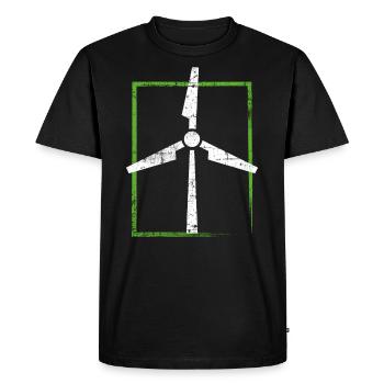 Énergie éolienne - T-shirt Premium bio Homme - noir - Devant - Nico (187cm)