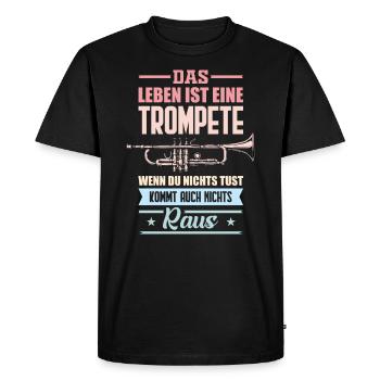 Trompette instrument trompette - T-shirt Premium bio Homme - noir - Devant - Nico (187cm)