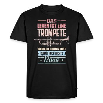 Trompette trompette musique - T-shirt Premium bio Homme - noir - Devant - Nico (187cm)