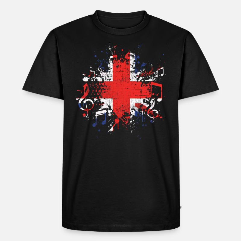 Großbritannien Musik - Männer Premium Bio T-Shirt - Schwarz